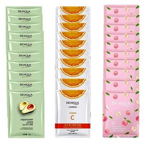 ماسک صورت بایو آکوا مدل bio وزن 25 گرم بسته 30 عددی